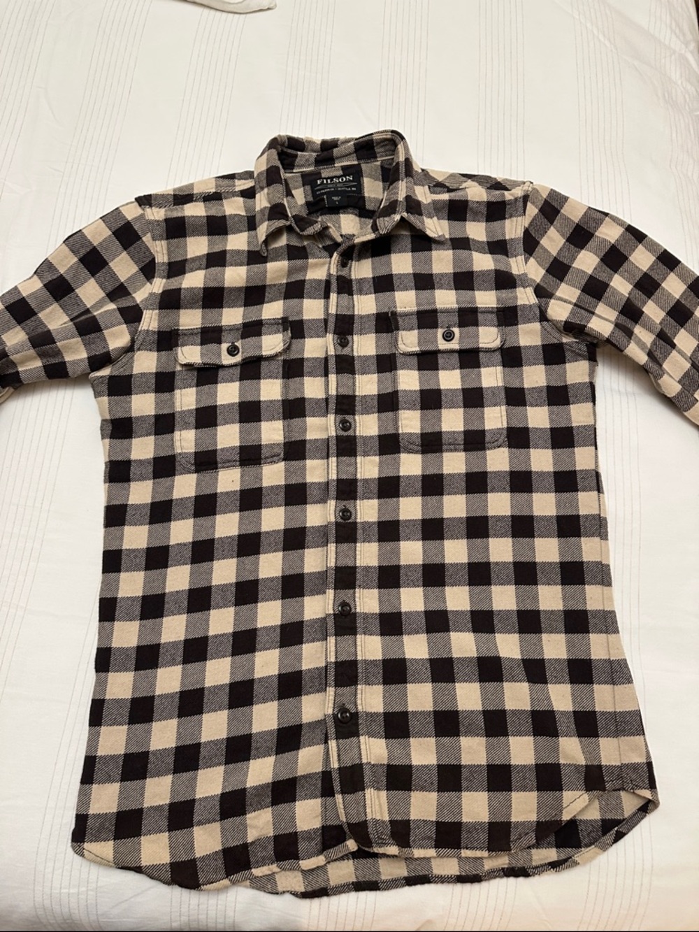 Filson Black and Cream Buffalo Check Button-Down Shirt